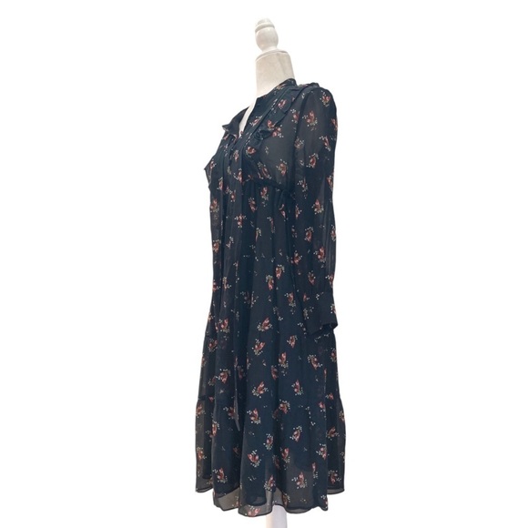 Masscob Floral Print Silk Ruffle Dress Whimsigoth Size XS - Picture 8 of 10